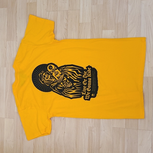 Franchises LA 100% Cotton Live or Die we Gonna Ride Orange tshirt Size M - Picture 1 of 5